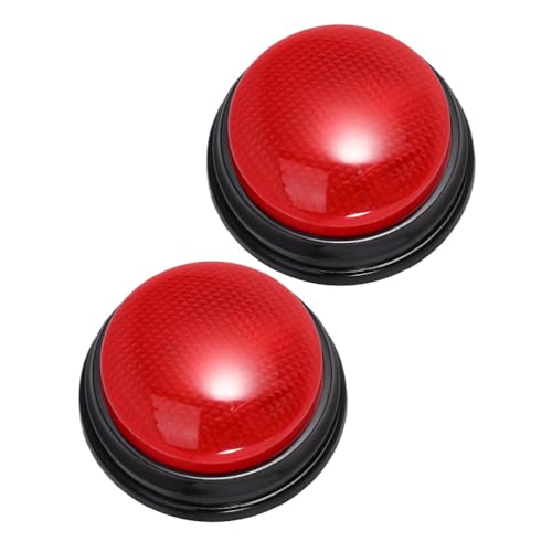 DEARMAMY 2pcs Red Alarm Sound Buttons Light Up and Sound Prank Buttons for Party Games Quiz Noise Maker