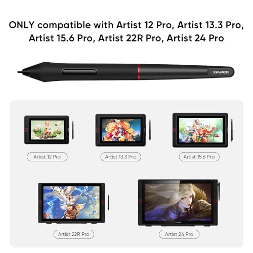 XP-PEN PA2 8192 Pressure Battery-Free Stylus Solely for Artist 12/13.3/15.6/22R/24 Pro Drawing Tablet with Screen | Not Compatible with Other XP-Pen Models or Brands