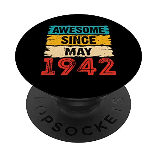 Regalos de cumpleaños 81 años impresionantes desde mayo de 1942 PopSockets PopGrip Intercambiable
