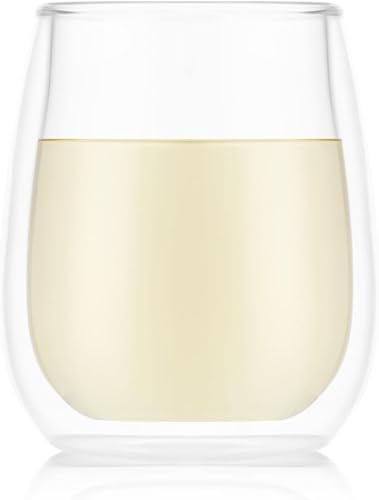 Miniatura 2 de Bodum Skal Chardonnay - Juego de 2 vasos de borosilicato de doble pared, de alta temperatura, 2 unidades