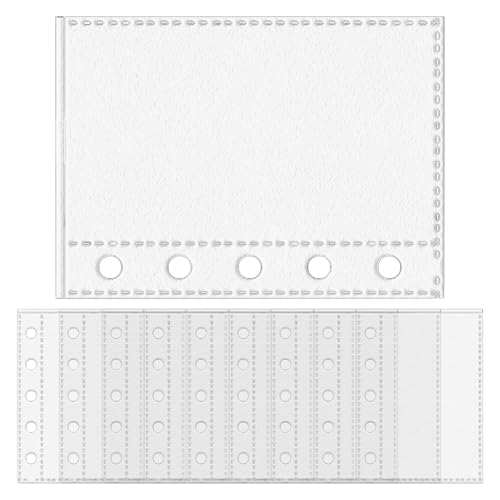 クリアバインダー用シートプロテクター,バインダー カバー 透明,10枚 M5 5リング バインダーインサート,クリアドキュメントスリーブ プロフェッショナル トラベラー アーティスト 教師 プロジェクトマネージャー 事務職 学生 オフィス カード用,事務職