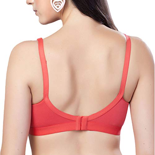 Image of SIMONI Cross Fit Polycotton Non-Wired Non-Padded Full Coverage Cups Bra, Comfortable Everyday T-Shirt Bra for Women and Girls