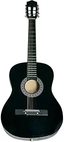 Violão Acústico Tradicional para Iniciantes, 6 Cordas de Aço, Preto, 38', Madeira Birch/Basswood