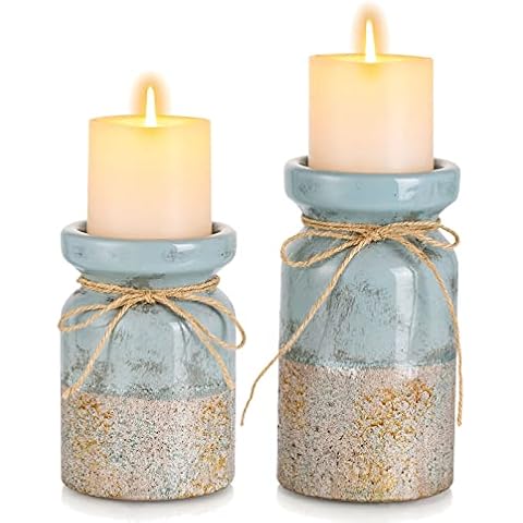 Romadedi Beach Candle Holder with Nautical Design Cover