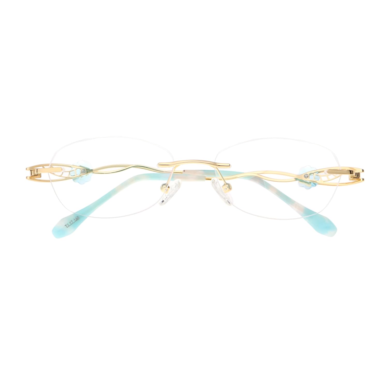 HELES 100% Puro Titanio Lusso Donne Occhiali Da Lettura Anti-riflesso Policarbonato Blu Blocco Della Luce Singola Visione Lettore, Oro, +3.25 Strength