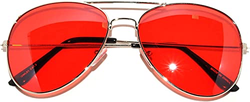 Image of OWL Aviator Sunglasses Mens Womens Metal Frame Assorted Mirrored, Smoke, Tinted Lens Colors