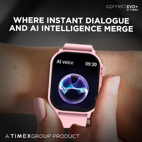 Image of TIMEX iConnect EVO+Made in India Unisex Smartwatch|Largest Display 2.04 inch AMOLED with 368x448 Pixel Bluetooth Calling|Rotating Functional Crown|AI Voice Assist|Upto 7 Days Battery -TWIXW402T