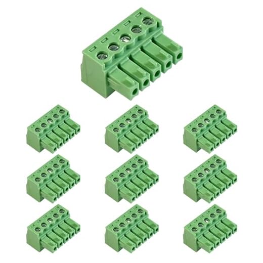 Cermant 10pcs 5Pin KF2EDG 3.81mm Right Angle Pluggable Screw Terminal Block | 3.81mm pitch panel mount plug socket, ideal for DIY PCB circuit wiring and industrial electrical connection