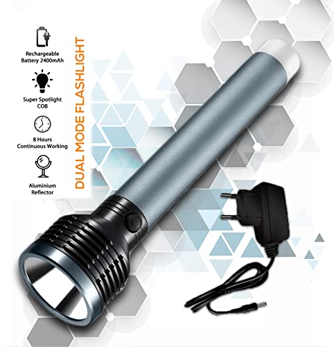 Image of IDOLESHOP Rechargeable Aluminum LED Long Range Home Emergency Search Torch Light (Multicolor)