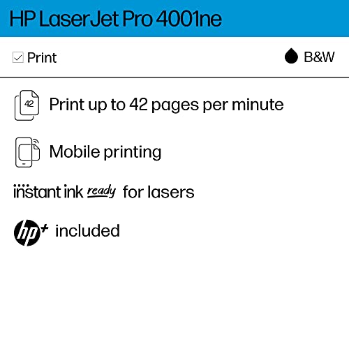 Hp Laserjet Pro 4001Ne Black & White Printer With Hp+ Smart Office Features #TOP1