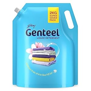 Genteel Liquid Detergent Refill Pouch for Both Top load and Front load Washing – 2kg | No Soda Formula | with Added Fabric Conditioner