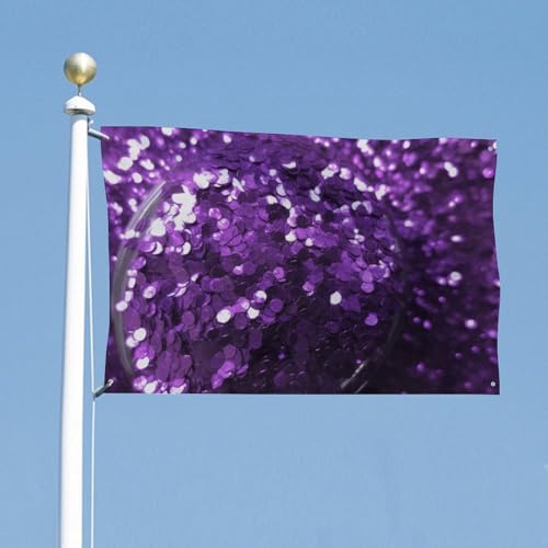 Drapeau violet à paillettes de qualité supérieure, bannière en polyester durable à 4 œillets