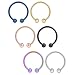 Ruifan 6PCS 316L Surgical Steel Non-Piercing Fake Faux Clip On Septum Nose Hoop Ring Body Jewelry Piercing Unisex 20 Gauge 5/16"(8mm) - Mix Color