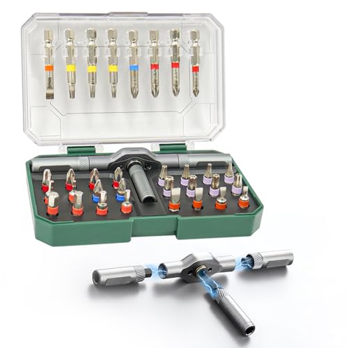 JEUCLEL 33 in 1 Magnetic Screwdriver, Multi Bit Ratcheting Screwdriver Set