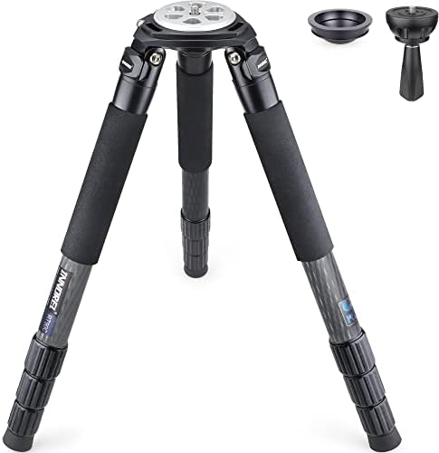 Carbon Fiber Tripod INNOREL RT90C Bowl Tripods Professional Heavy Duty Camera Stand with 75mm Bowl Adapter for DSLR Cameras Compatible with Ball Head & Fluid Head, 63 inch, 40mm Tube 40kg Load