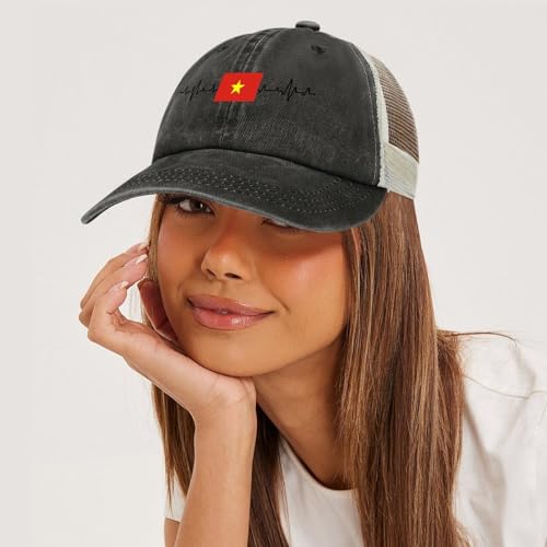 Yelolyio Casquettes de baseball avec drapeau du Vietnam - Casquettes de baseball en coton - Chapeau de soleil patriotique - Casquettes pour hommes et femmes - Casquettes en maille - Casquettes de – vue 5