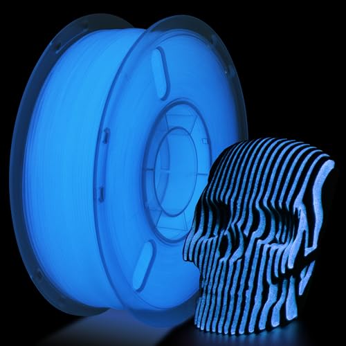 RAMBERY Glow in The Dark Blue 3D Printer Filament Luminous PLA Filament 1.75mm 3D Printing Filament Fit Most FDM Printers, 1kg(2.2lbs)/Spool