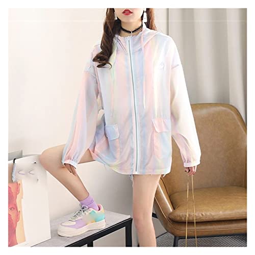 Veste protection solaire arc-en-ciel fluide pour peau sensible d'été