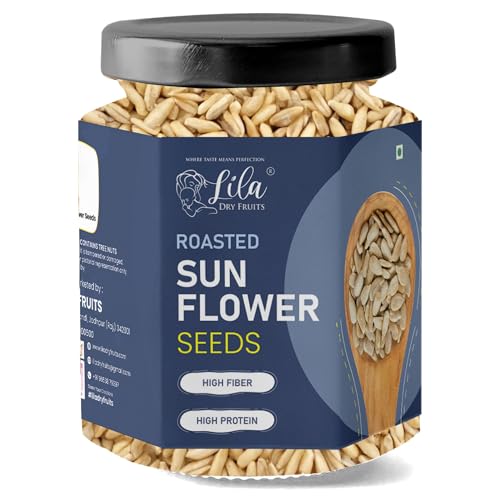 Image of LILA DRY FRUITS Roasted Sunflower Seeds 100 Grams | Crunchy Healthy Snack High Fibre Plant Based Seeds | Ideal for Daily Snacking, Salads, Baking & Toppings Perfect for Gifting