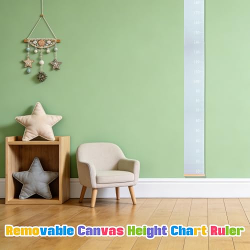 Tabla de crecimiento para pared en tela con regla de medición extraíble infantil de 195x20 cm 5