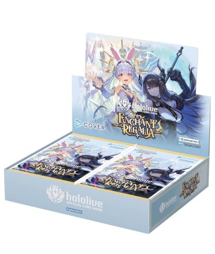 Hololive Official Card Game Enchant Regalia Booster Box English | 12 Factory Sealed Packs 8 Cards Per Pack - OCG Collectible Trading Cards Featuring Hoshimachi Suisei & Usada Pekora