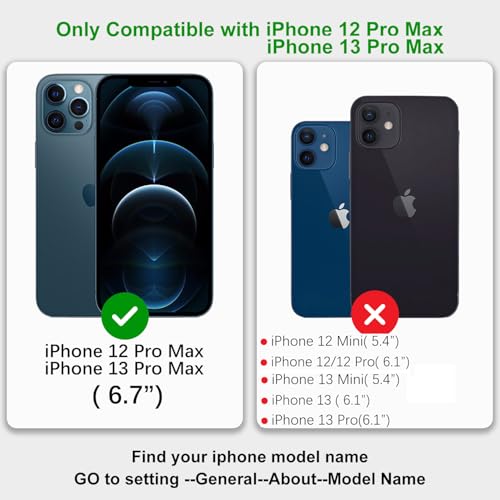 Image of for iPhone 13 Pro Max Case Wallet with Card Holder,for iPhone 12 Pro Max Wallet Case for Women Men,PU Leather Shockproof Magnetic Buckle Stand Flip Phone Case-Brown