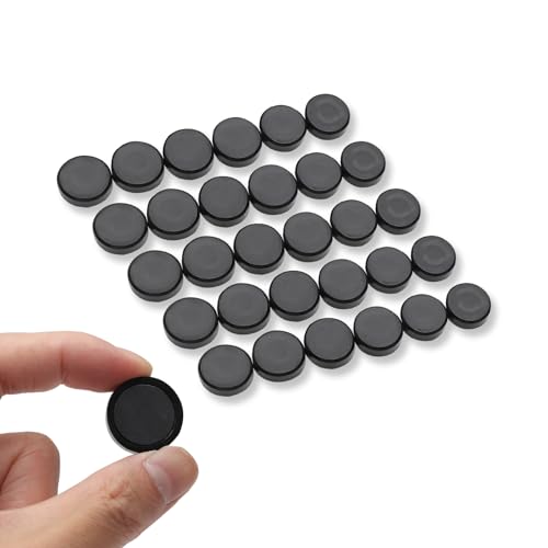 TMZELOA Pack de 30 Imanes Potentes Negros Ø20mm – Imanes para Pizarra Blanca, Nevera y Oficina – Imane Redondos Decorativos para Escuela, Hogar y Trabajo