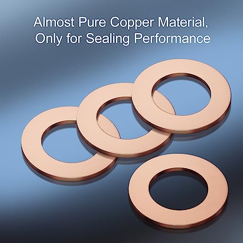 Image of 20PCS M12 Red Copper Oil Drain Plug Crush Washers Gasket Seal Ring