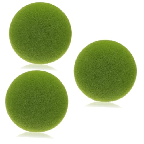 RORPOIR 3 Pièces Boule De Mousse Simulée Boules D'aquarium Remplisseur De Bol De Vase Décor De Boules De Verdure Décor De Mousse Décorative Fausse Verdure Vitrine Sphère Faux Vert Flocage