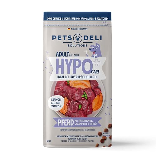 Pets Deli Sensitiv Trockenfutter für Hunde mit Pferd & Süßkartoffel, 6kg
