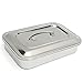 Stainless Steel Instrument Tray Organizer Holder with Lid & Handle Grip
