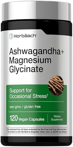 Horbäach Ashwagandha and Magnesium Glycinate | 120 Vegan Capsules...
