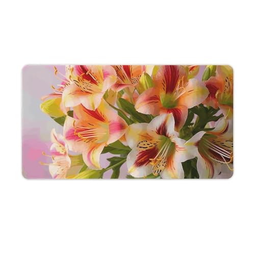 Tapis de souris de jeu grand format Alstroemeria pour un bureau à domicile soigné