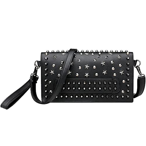 Borsa, portafoglio frizione, rivetto Borsa frizione con borchie, borsa a tracolla, completo da donna