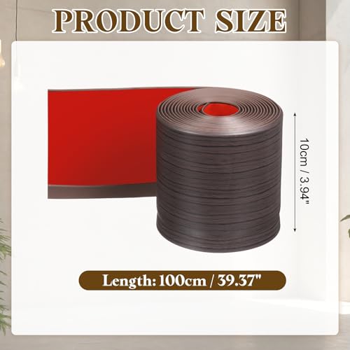 Moldura de vinilo flexible autoadhesiva nogal negro para base de pared 3
