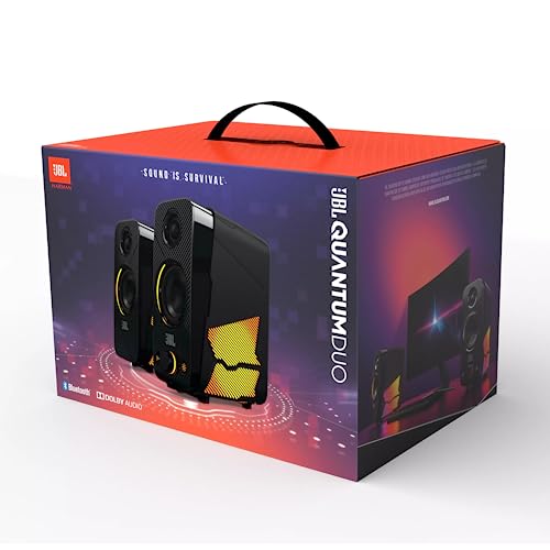 Image of JBL Quantum Duo - Gaming Speaker - Wireless Gaming Accessory - Bluetooth - Dolby Digital Surround Sound - PC, Mac, Windows and Game Consoles - Black