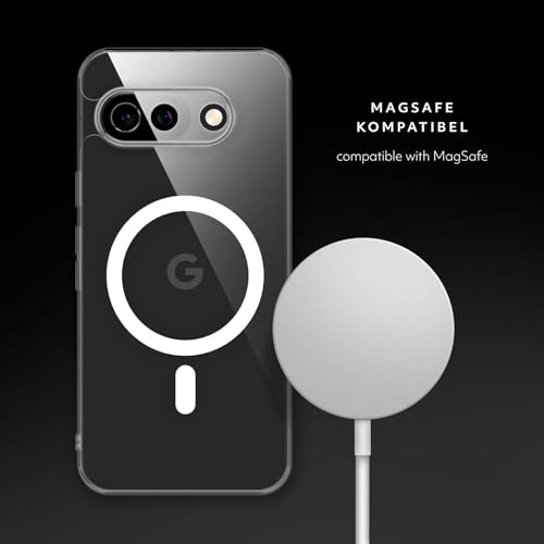 Coque Google Pixel 9a transparente compatible MagSafe avec anneau magnétique ONEFLOW