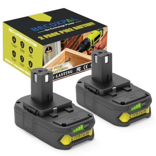 BECDXPal 4.0Ah Replacement for Ryobi 18V Battery 2 Pack Compatible with Ryobi 18Volt P102 P108 P103 P107 P109 ONE+ Cordless Tools