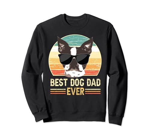 Funny Retro Best Dog Dad Ever Shirt, Dog with Sunglasses Sudadera