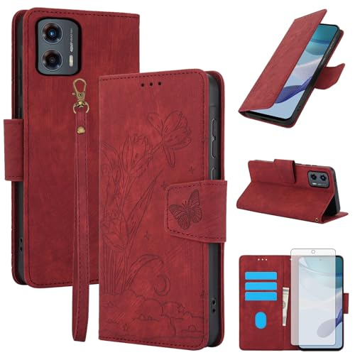 Coque Moto G 5G 2023 Asuwish SY002QB évite les rayures étui rouge