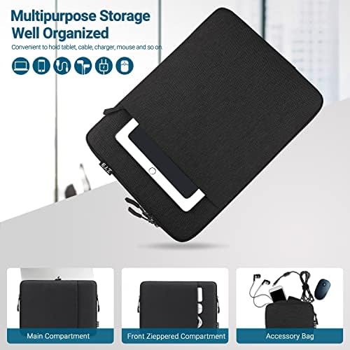 ZYB Laptop Sleeve 14 Inch, Waterproof Shockproof 14 Inch Laptop Case Cover with small Case for 14 Inch HP Lenovo Thinkpad IdeaPad Dell Acer Chromebook Notebook MacBook Pro 15 2016-2019 - Black