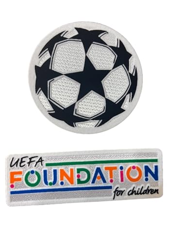 Champions Star Ball and Foundation Patch Set, Official Soccer Jersey Badges