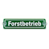 wall-art-design Saugnapfschild Schild Forstbetrieb Acrylschild grün 3mm, ca.20x5 cm für Scheibeninnenbefestigung