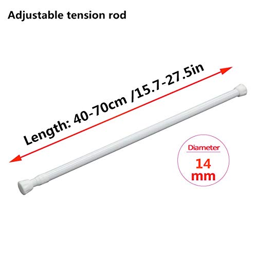 Wellgoods 1 Piece Small Spring Curtain Tension Rods Adjustable Extendable Rod For Cupboard Bathroom Window Closet -15.7 To 27.5 Inches #TOP1