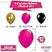Sweet 16 Birthday Party Supplies – Large, Pack of 37 | Gold 16th Birthday Decorations Kit | Hot Pink Happy Birthday Banner Sign | Pink Gold Black Latex Balloon and Pompoms | 16th Bday Banner