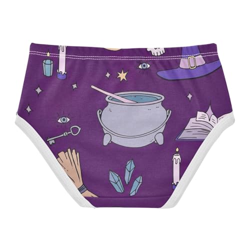 Girls Underwear Toddlers 2t Cotton Cute Panties Girl Flower Kids Briefs Undies Mystical Witchcraft Purple2