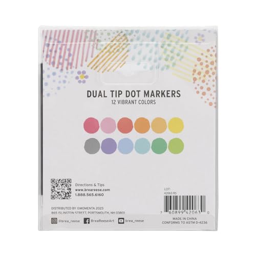 Brea Reese: Dual-Tip Dot Markers - Classic 12ct - 24 Colors, Professional Quality, Water-Based Ink, Adults Art Supplies, DIY Crafts & Scrapbooking by Brea Reese - Image 2