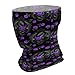 FOSKERV Adult Fashion Neck Gaiter Headwear, Unisex Smooth Non Slip Head Cover Scarf, Windproof Seamless Bandana for Outdoors, Cool Dragon Purple Floral Rose Black