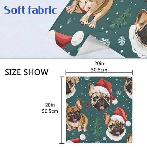 Servilletas de tela Navidad perro set x6 20x20 pulg miniatura 6