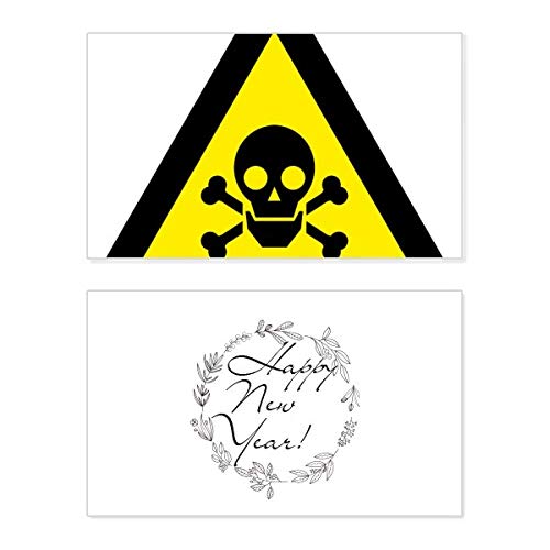 Carte triangle jaune et noir pour décorer vos messages de vœux du Nouvel An